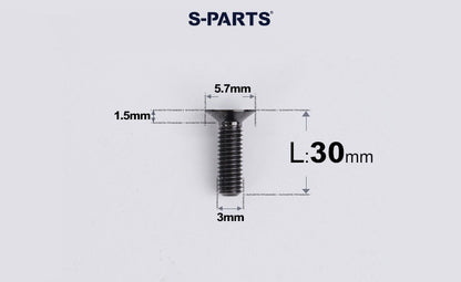 SPARTS Series M3 L6-30 Countersunk Titanium Bolt for motocycle