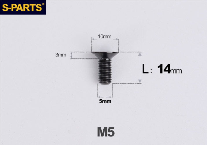 SPARTS M5×8-50mm Countersunk Titanium Alloy Bolt