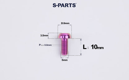 SPARTS A2 M5 Titanium Button Head Bolts for Bicycle Brake Caliper Upgrades Ultra-Light Fasteners