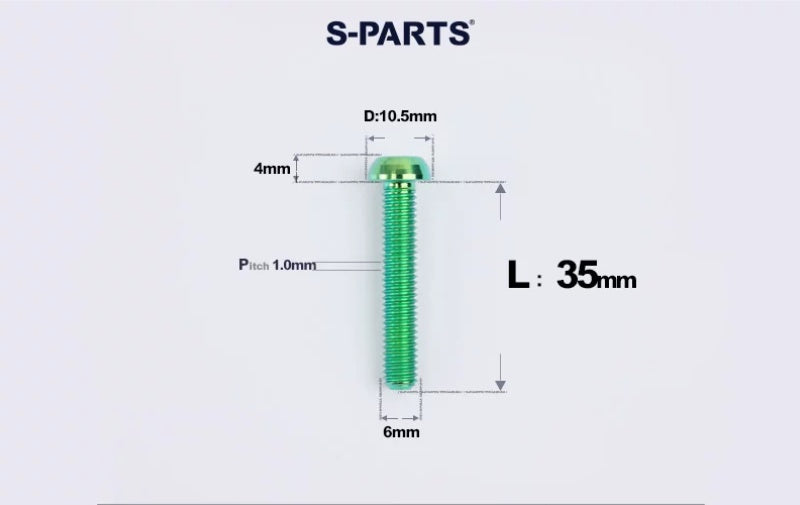 SPARTS M6×8–35mm Titanium Button Head Bolts for Bicycle Brake Calipers