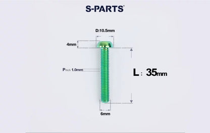 SPARTS M6×8–35mm Titanium Button Head Bolts for Bicycle Brake Calipers