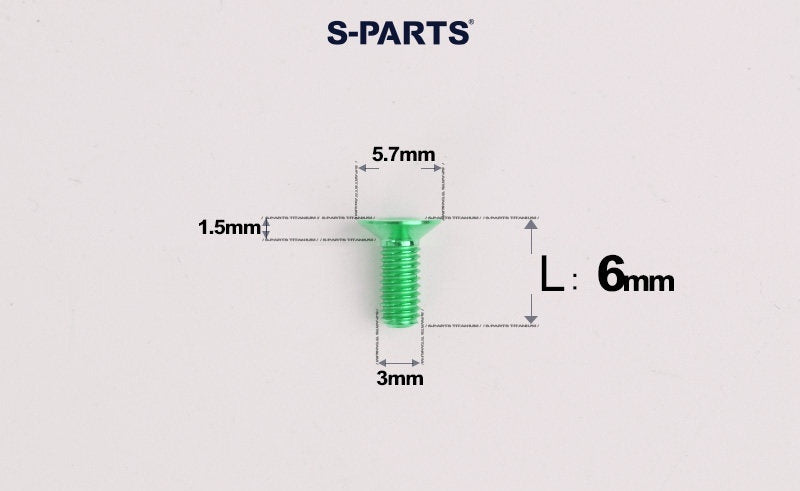 SPARTS Series M3 L6-30 Countersunk Titanium Bolt for motocycle