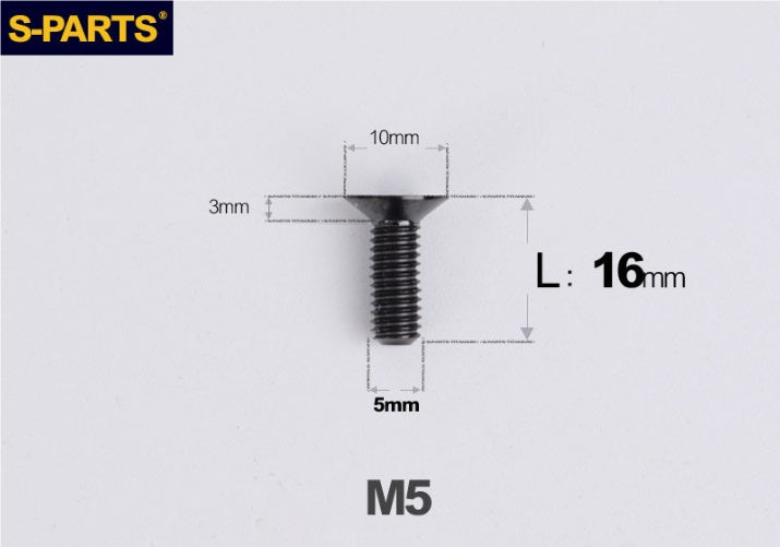SPARTS M5×8-50mm Countersunk Titanium Alloy Bolt