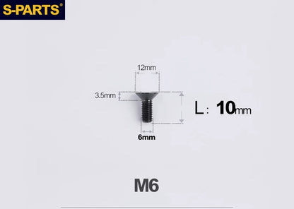 SPARTS M6×10–65mm Titanium Torx Countersunk Bolts for Motorcycle Frames