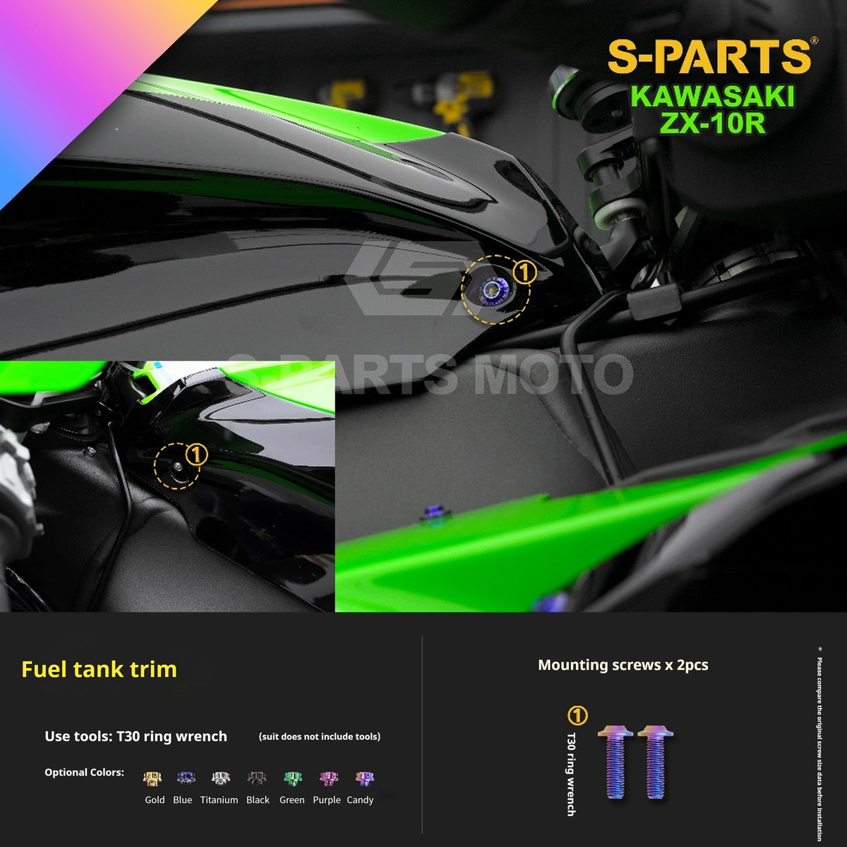 S-PARTS Grade 5 (TC4) Titanium Fasteners Kit for Kawasaki Ninja ZX-10R (2023)