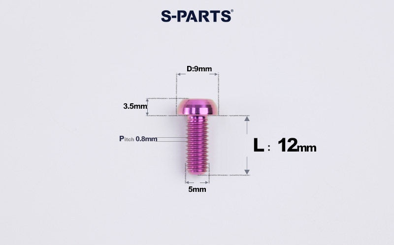 SPARTS A2 M5 Titanium Button Head Bolts for Bicycle Brake Caliper Upgrades Ultra-Light Fasteners