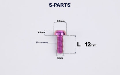 SPARTS A2 M5 Titanium Button Head Bolts for Bicycle Brake Caliper Upgrades Ultra-Light Fasteners