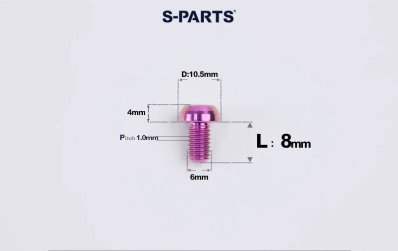 SPARTS M6×8–35mm Titanium Button Head Bolts for Bicycle Brake Calipers