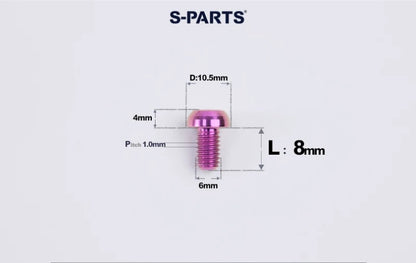 SPARTS M6×8–35mm Titanium Button Head Bolts for Bicycle Brake Calipers