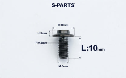 SPARTS A3 M5×L6-50 D10 Titanium Button Head Bolt for Motorcycle & Bicycle Lightweight Custom Fasteners