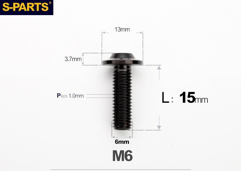 SPARTS A3 M6 D13 Titanium Button Head Bolts for Motorcycle Upgrades