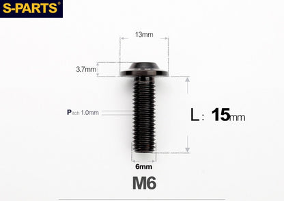 SPARTS A3 M6 D13 Titanium Button Head Bolts for Motorcycle Upgrades