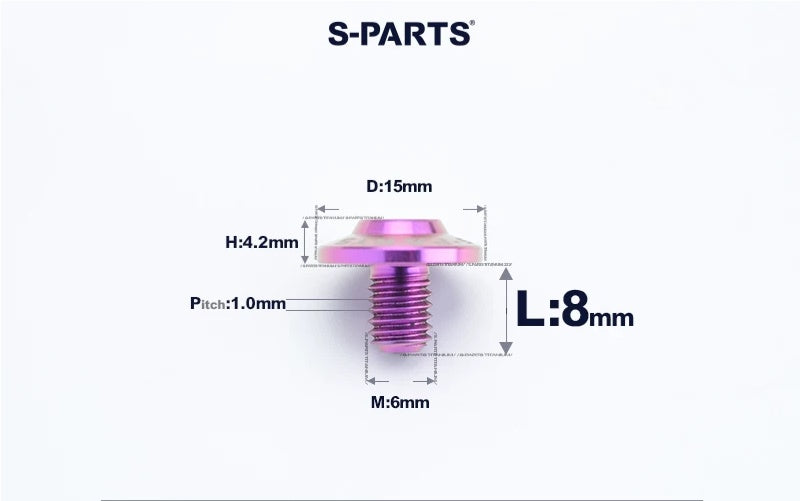 SPARTS M6×8–45mm D15 Titanium Button Head Bolts for Motorcycles