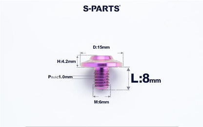 SPARTS M6×8–45mm D15 Titanium Button Head Bolts for Motorcycles