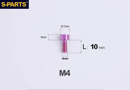 SPARTS Titanium Socket Head Bolts M4x6–25mm for Motorcycles