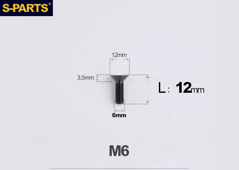 SPARTS M6×10–65mm Titanium Torx Countersunk Bolts for Motorcycle Frames