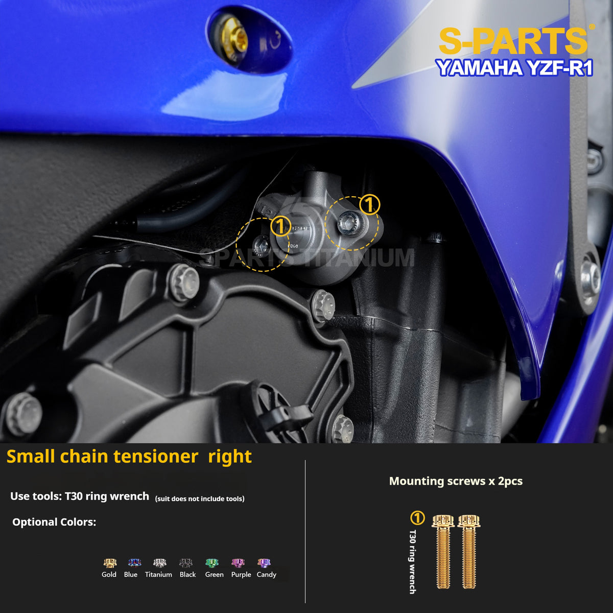 SPARTS TC4 Titanium Bolt Kit for Yamaha YZF-R1 | Motorcycle Titanium Bolt Upgrade
