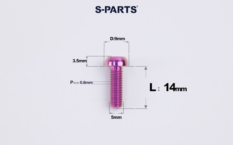 SPARTS A2 M5 Titanium Button Head Bolts for Bicycle Brake Caliper Upgrades Ultra-Light Fasteners