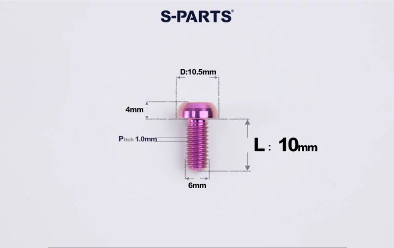 SPARTS M6×8–35mm Titanium Button Head Bolts for Bicycle Brake Calipers