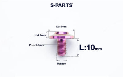 SPARTS M6×8–45mm D15 Titanium Button Head Bolts for Motorcycles