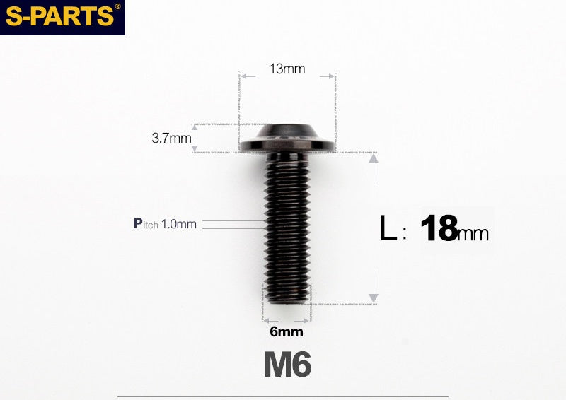 SPARTS A3 M6 D13 Titanium Button Head Bolts for Motorcycle Upgrades