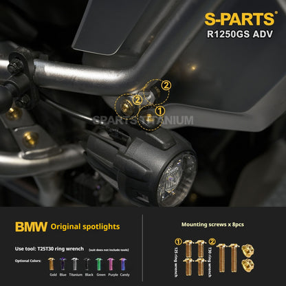 SPARTS Titanium Bolt Kit for BMW R 1250GS ADV – CNC Titanium Upgrade Kit