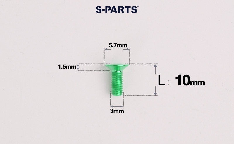 SPARTS Series M3 L6-30 Countersunk Titanium Bolt for motocycle