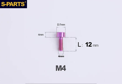 SPARTS Titanium Socket Head Bolts M4x6–25mm for Motorcycles