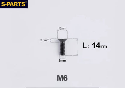 SPARTS M6×10–65mm Titanium Torx Countersunk Bolts for Motorcycle Frames