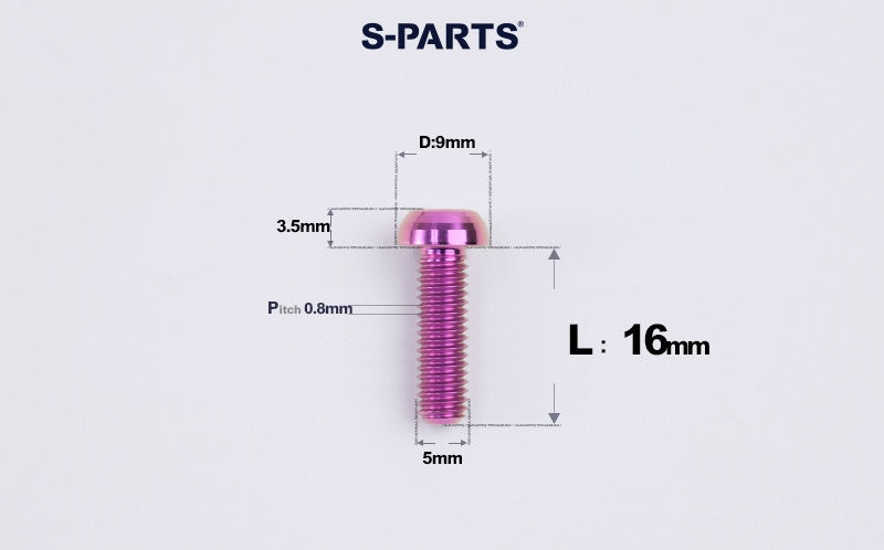 SPARTS A2 M5 Titanium Button Head Bolts for Bicycle Brake Caliper Upgrades Ultra-Light Fasteners