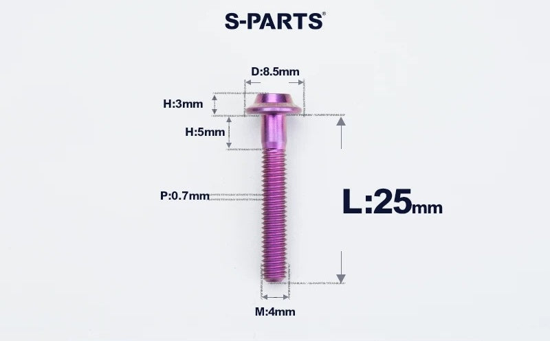 SPARTS M4✖️6–30mm D8.5 Titanium Torx Flanged Button Head Bolts