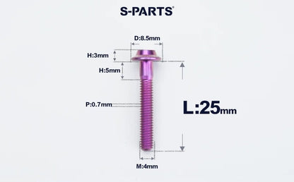 SPARTS M4✖️6–30mm D8.5 Titanium Torx Flanged Button Head Bolts