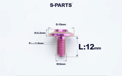 SPARTS M6×8–45mm D15 Titanium Button Head Bolts for Motorcycles