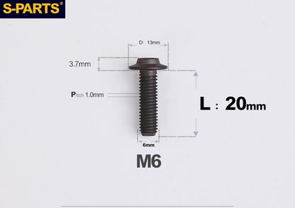 SPARTS A3 M6 D13 Titanium Button Head Bolts for Motorcycle Upgrades