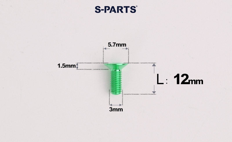 SPARTS Series M3 L6-30 Countersunk Titanium Bolt for motocycle