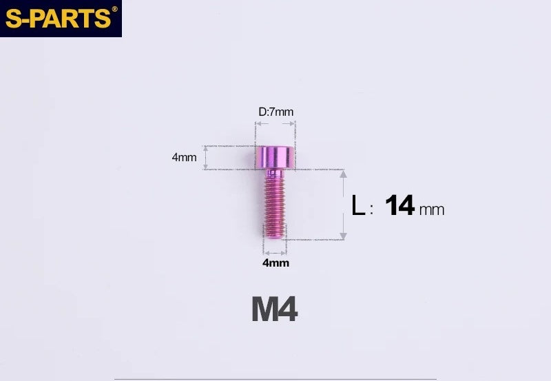 SPARTS Titanium Socket Head Bolts M4x6–25mm for Motorcycles