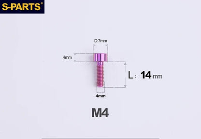 SPARTS Titanium Socket Head Bolts M4x6–25mm for Motorcycles