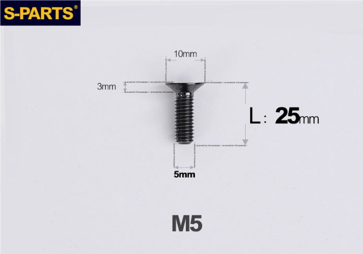 SPARTS M5×8-50mm Countersunk Titanium Alloy Bolt