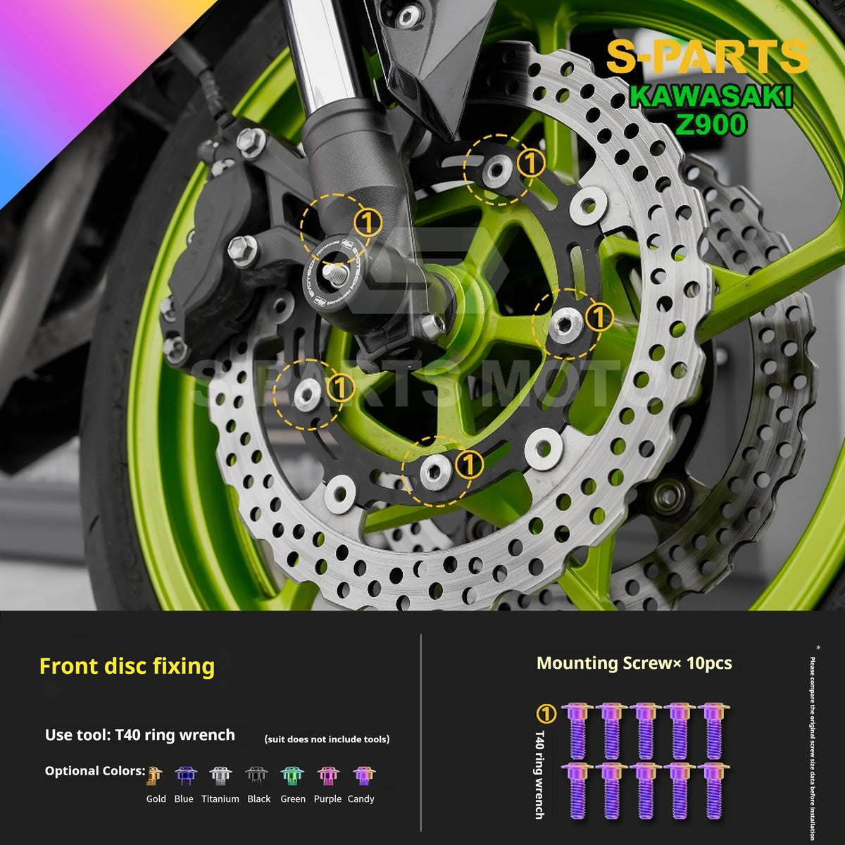 SPARTS TC4 Titanium Bolt Kit for Kawasaki Z900 2021 | Motorcycle Titanium Bolt Upgrade