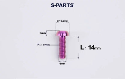 SPARTS M6×8–35mm Titanium Button Head Bolts for Bicycle Brake Calipers