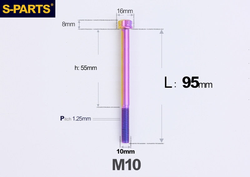 SPARTS M10 L12-120mm P1.25 A3 Series Standard Head Titanium Bolt |  Motorcycle  Upgrade