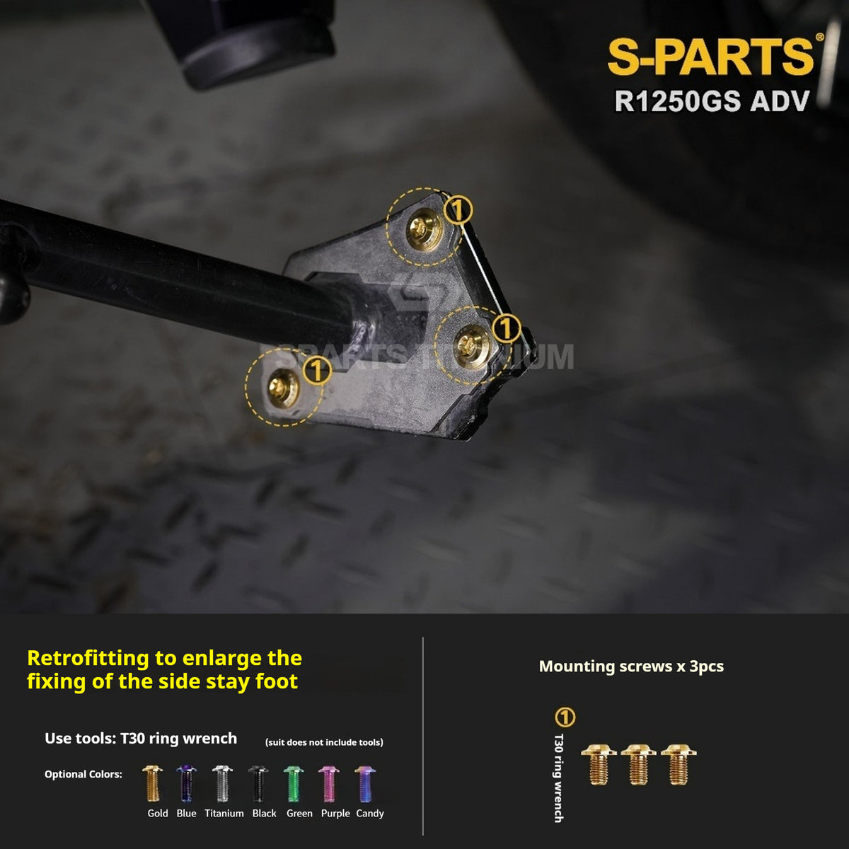 SPARTS Titanium Bolt Kit for BMW R 1250GS ADV – CNC Titanium Upgrade Kit