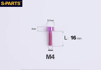 SPARTS Titanium Socket Head Bolts M4x6–25mm for Motorcycles