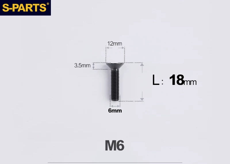 SPARTS M6×10–65mm Titanium Torx Countersunk Bolts for Motorcycle Frames