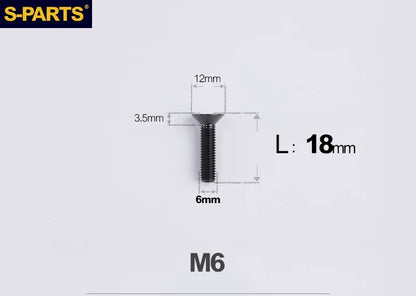 SPARTS M6×10–65mm Titanium Torx Countersunk Bolts for Motorcycle Frames