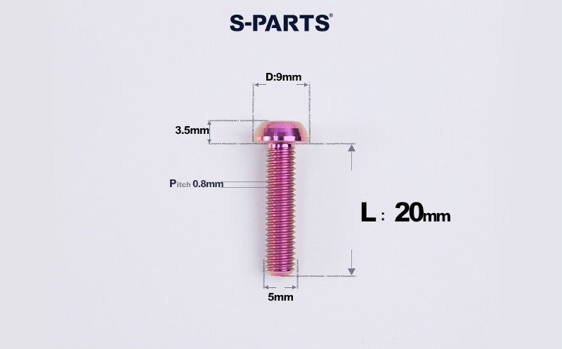 SPARTS A2 M5 Titanium Button Head Bolts for Bicycle Brake Caliper Upgrades Ultra-Light Fasteners