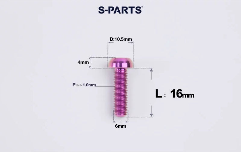 SPARTS M6×8–35mm Titanium Button Head Bolts for Bicycle Brake Calipers