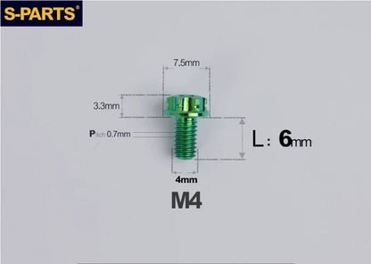 SPARTS M4 ×6 –50mm Titanium Torx Flange Head Bolts