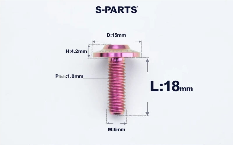 SPARTS M6×8–45mm D15 Titanium Button Head Bolts for Motorcycles