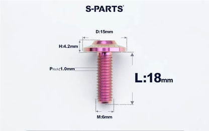 SPARTS M6×8–45mm D15 Titanium Button Head Bolts for Motorcycles
